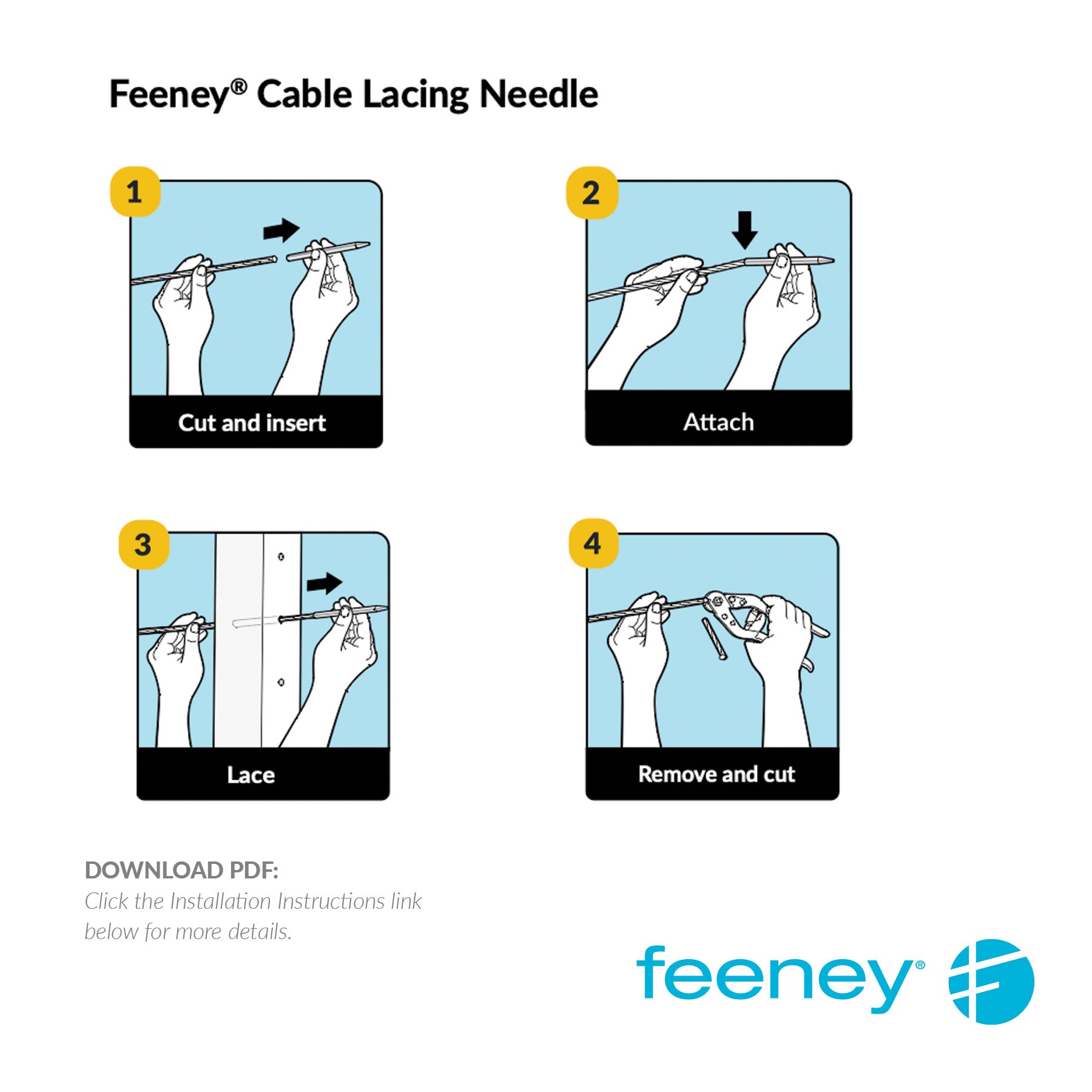 Feeney® Cable Lacing Needle (1/8