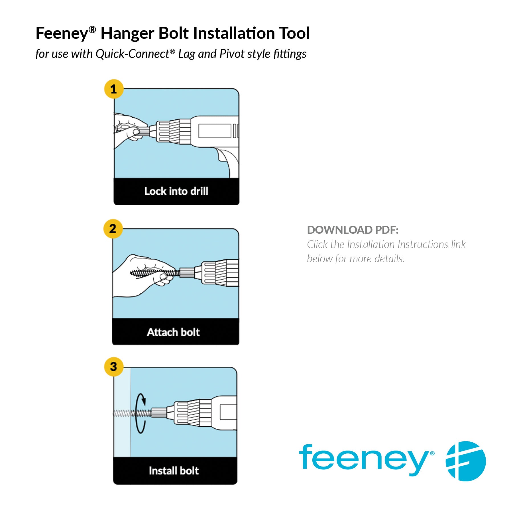 Feeney® Hanger Bolt Installation Tool (Each)