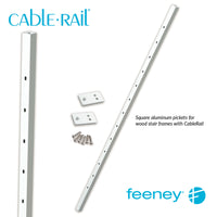  Feeney® CableRail Stair Aluminum Intermediate Picket, White (Each) 