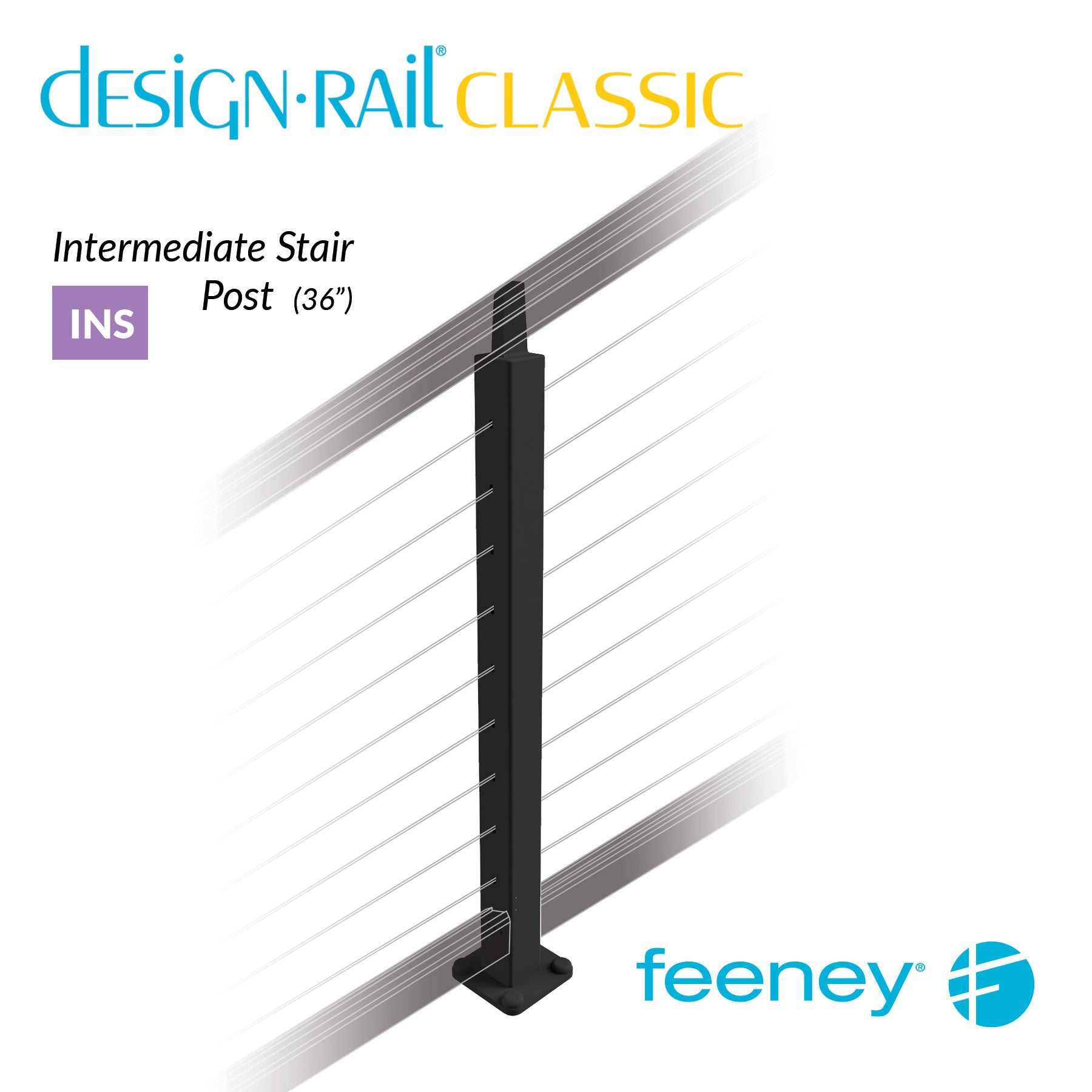  Feeney® DesignRail® Classic Kits Intermediate (Stair) Post Kit (36