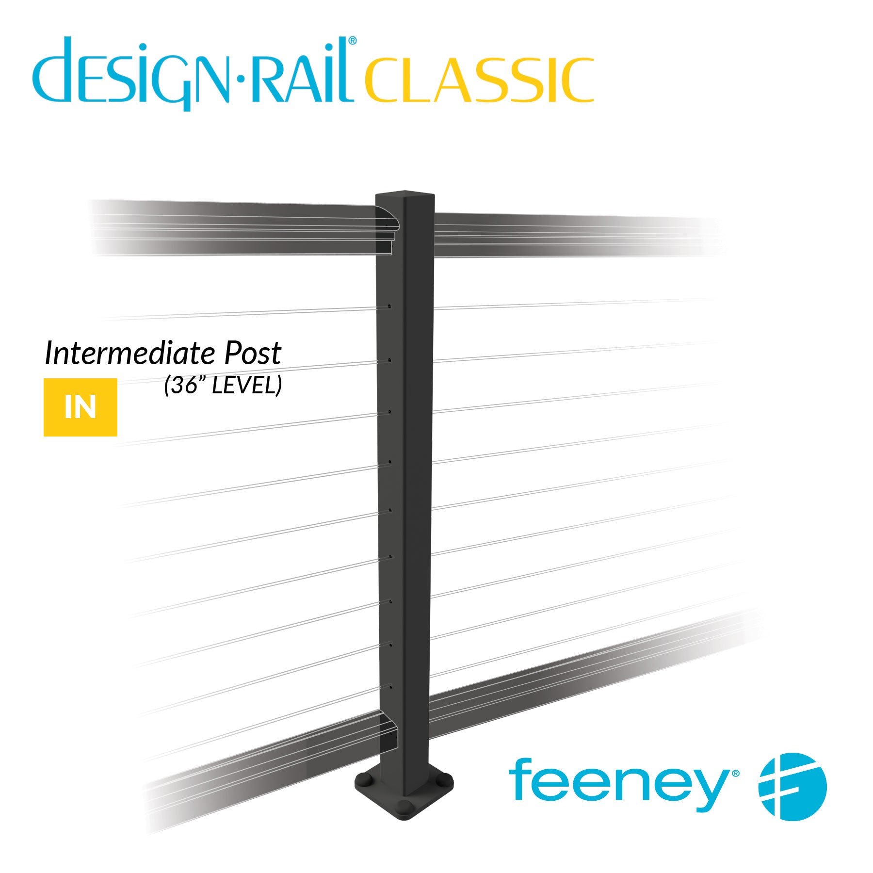  Feeney® DesignRail® Classic Kits Intermediate (Level) Post Kit (36