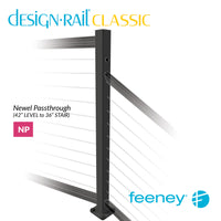  Feeney® DesignRail® Classic Kits (Level to Stair) Passthrough Newel Post Kit (42