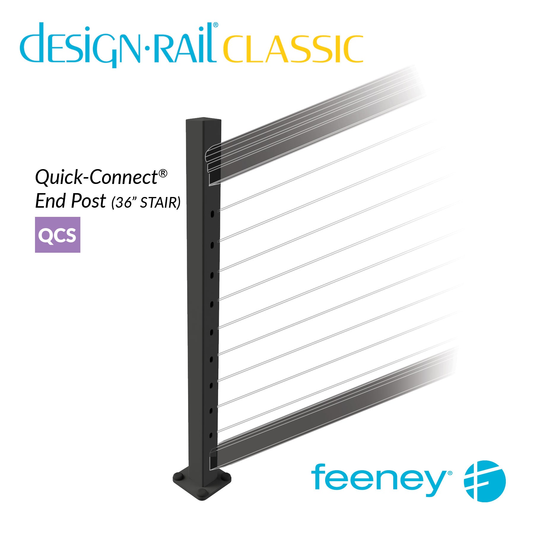  Feeney® DesignRail® Classic Kits (Stair) Quick-Connect® Post Kit (36