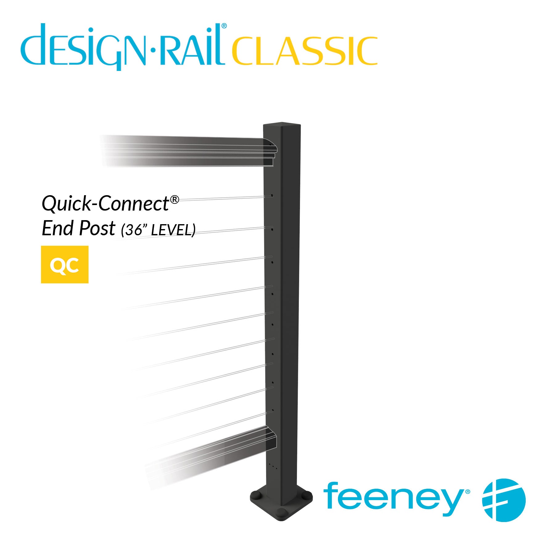  Feeney® DesignRail® Classic Kits (Level) Quick-Connect® Post Kit (36