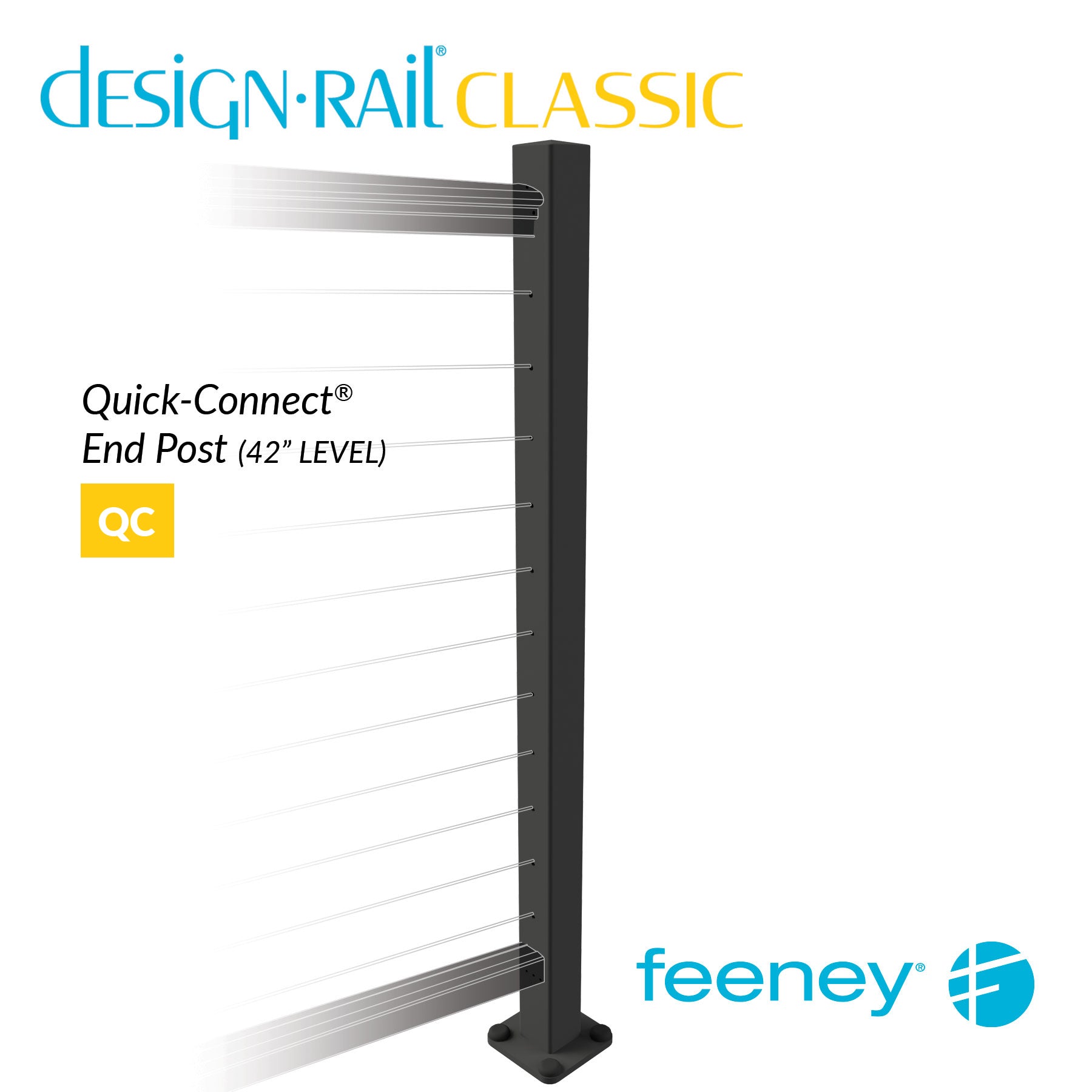  Feeney® DesignRail® Classic Kits (Level) Quick-Connect® Post Kit (42