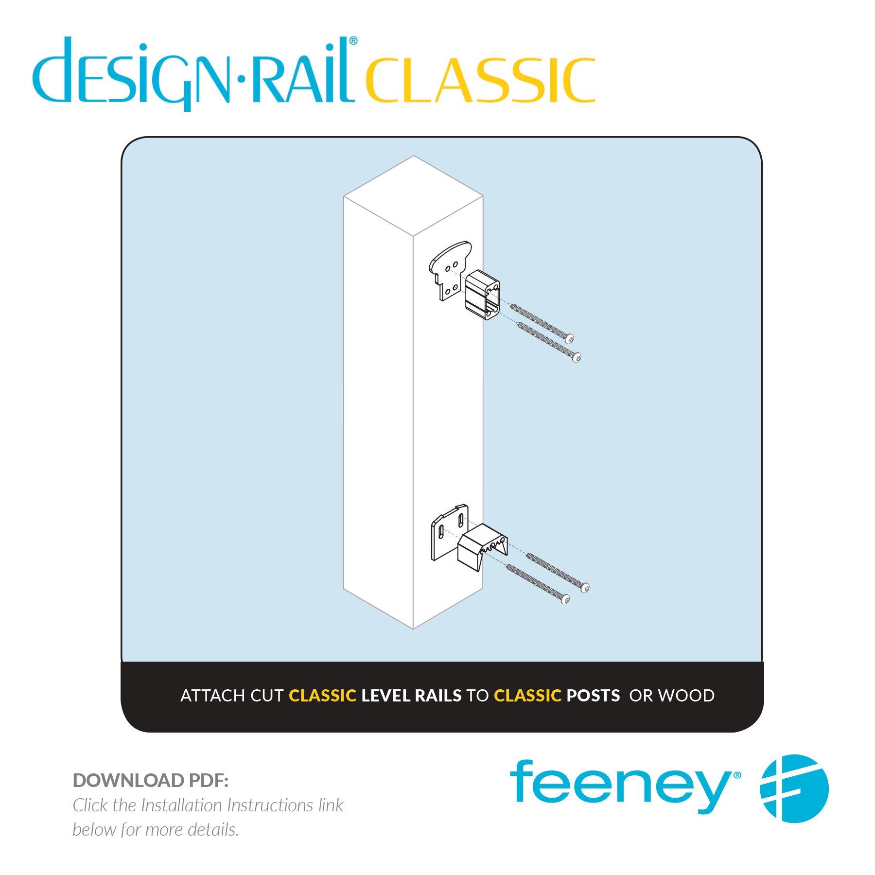  Feeney® DesignRail® Classic Kits (Level) Rail Cut Kit (Black) 