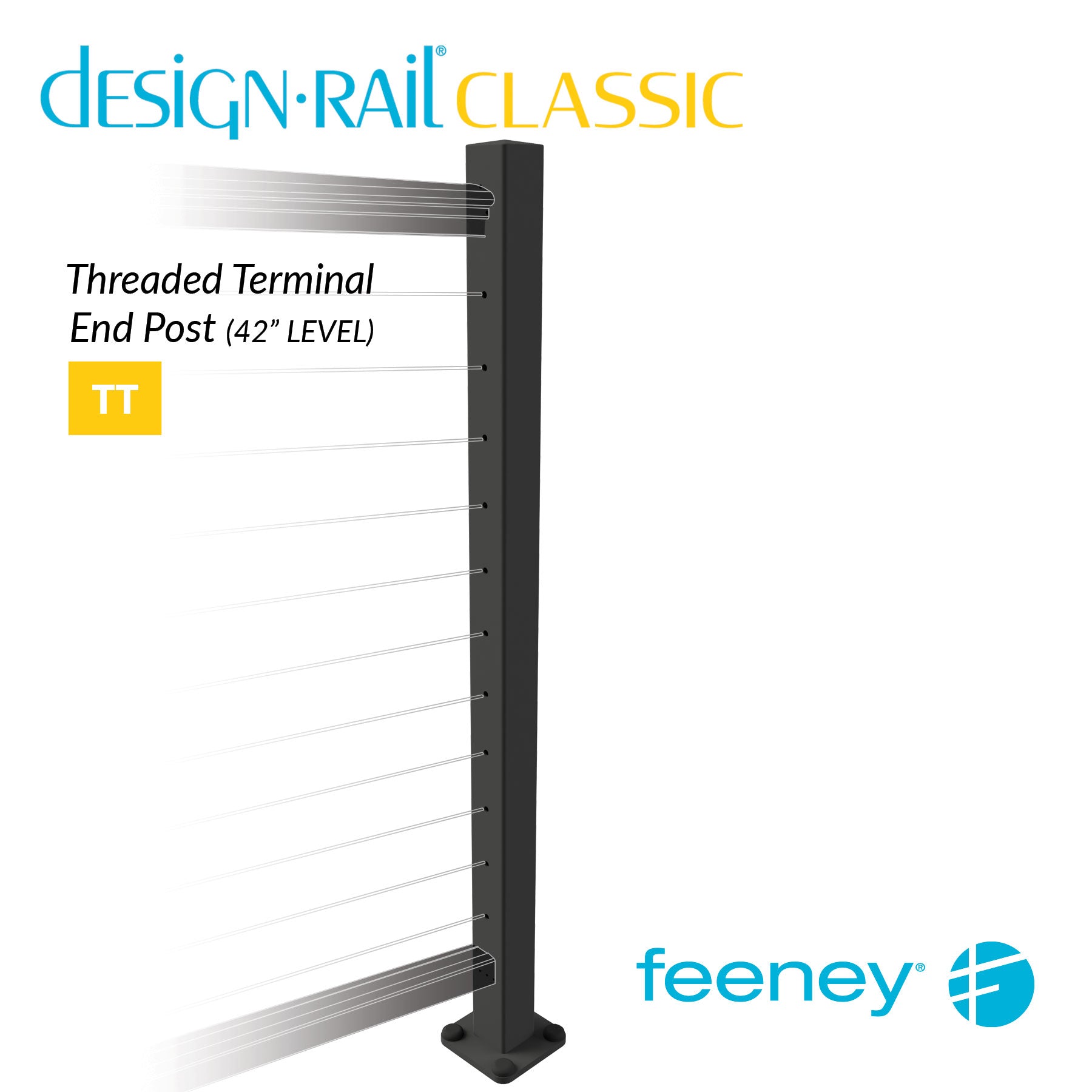  Feeney® DesignRail® Classic Kits (Level) Threaded Terminal Post Kit (42