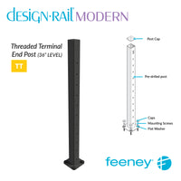  Feeney® DesignRail® Modern Kits (Level) Threaded Terminal Post Kit (36