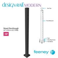  Feeney® DesignRail® Modern Kits (Level to Stair) Passthrough Newel Post Kit (42