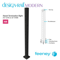  Feeney® DesignRail® Modern Kits (Level to Stair) Right-Hand Newel Post Kit (42